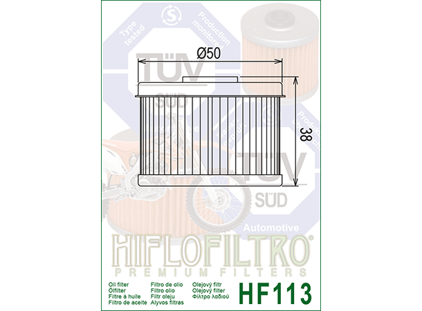 HiFlo HF113 Oljefilter Honda ATV/MC